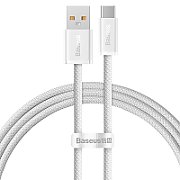 CABLU alimentare si date Baseus Dynamic, Fast Charging Data Cable pt. smartphone, USB la USB Type-C 100W, brodat, 1m, alb 