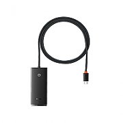 HUB extern Baseus Lite, porturi USB: USB 3.0 x 4, conectare prin USB Type-C, lungime 1m, negru, 