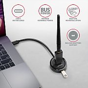 HUE-P1C 4x USB 3.2 Gen 1 ROUND hub, micro USB power IN, 30cm USB-C cable_4