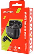 Canyon TWS-5 Bluetooth headset, with microphone, BT V5.3 JL 6983D4, Frequence Response:20Hz-20kHz, battery EarBud 40mAh*2+Charging Case 500mAh, type-C cable length 0.24m, size: 58.5*52.91*25.5mm, 0.036kg, Black_1