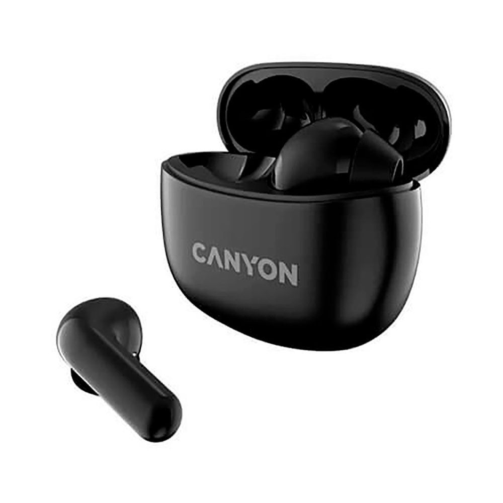 Canyon TWS-5 Bluetooth headset, with microphone, BT V5.3 JL 6983D4, Frequence Response:20Hz-20kHz, battery EarBud 40mAh*2+Charging Case 500mAh, type-C cable length 0.24m, size: 58.5*52.91*25.5mm, 0.036kg, Black_2