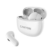 Canyon TWS-5 Bluetooth headset, with microphone, BT V5.3 JL 6983D4, Frequence Response:20Hz-20kHz, battery EarBud 40mAh*2+Charging Case 500mAh, type-C cable length 0.24m, size: 58.5*52.91*25.5mm, 0.036kg, White_1