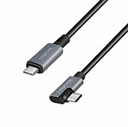 CABLU alimentare si date LOGILINK, pt. smartphone, USB 2.0, USB Type-C (T) la USB Type-C (T) la  90 grade, 1m, PD 100W, 2 x ecranat, plastic, negru, 