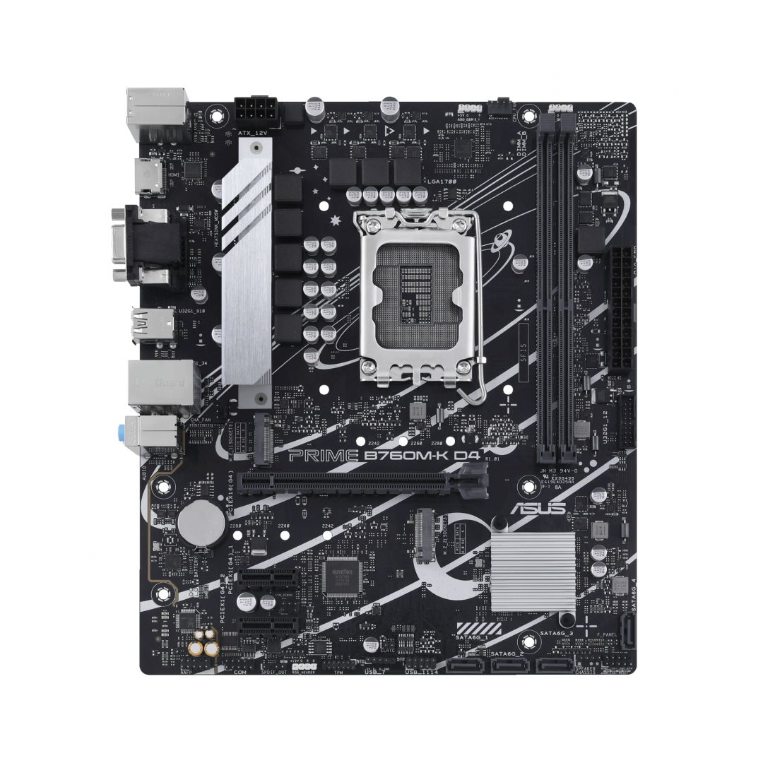Placa de baza ASUS PRIME B760M-K D4, socket 1700, 2x DDR4 UDIMM, 4x SATA, 2x NVMe, 11x USB-A, mATX
