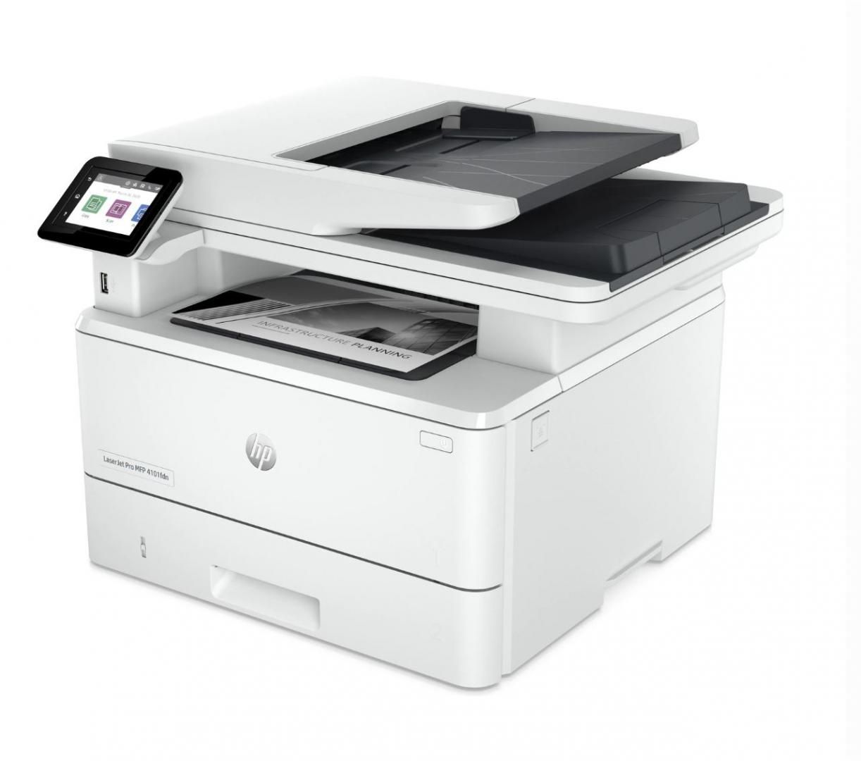 Multifunctional laser mono HP Laserjet 4102FDN , dimensiune A4 (Printare, Copiere, Scanare, Fax), Duplex, viteza 40ppm, rezolutie max 1200 x 1200dpi, procesor 1200Mhz, memorie 512MB RAM, alimentare hartie 350 coli, + 50 coli DADF, limbaj de printare  HP PCL 6, HP PCL 5e, HP postscript level 3_2