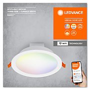 Spot LED RGB incastrat Ledvance SMART+ WiFi, 12W, 1000 lm, lumina alba si color (2700-6500K), IP20/IK03, 170x57mm, Alb_1