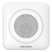 Sirena interior wireless AX PRO Hikvision DS-PS1-II-WE Buzzer Decibel: 90 to 110 dB,  fire alarm, panic alarm, and intrusion alarm, Operation temperature –10°C to 55°C,Four CR123 batteries, Support 12 VDC Power Supply, Power interface 12 VDC,  CAM-X Wireless Technology ,Dimension:130 × 128 × 39.5_1