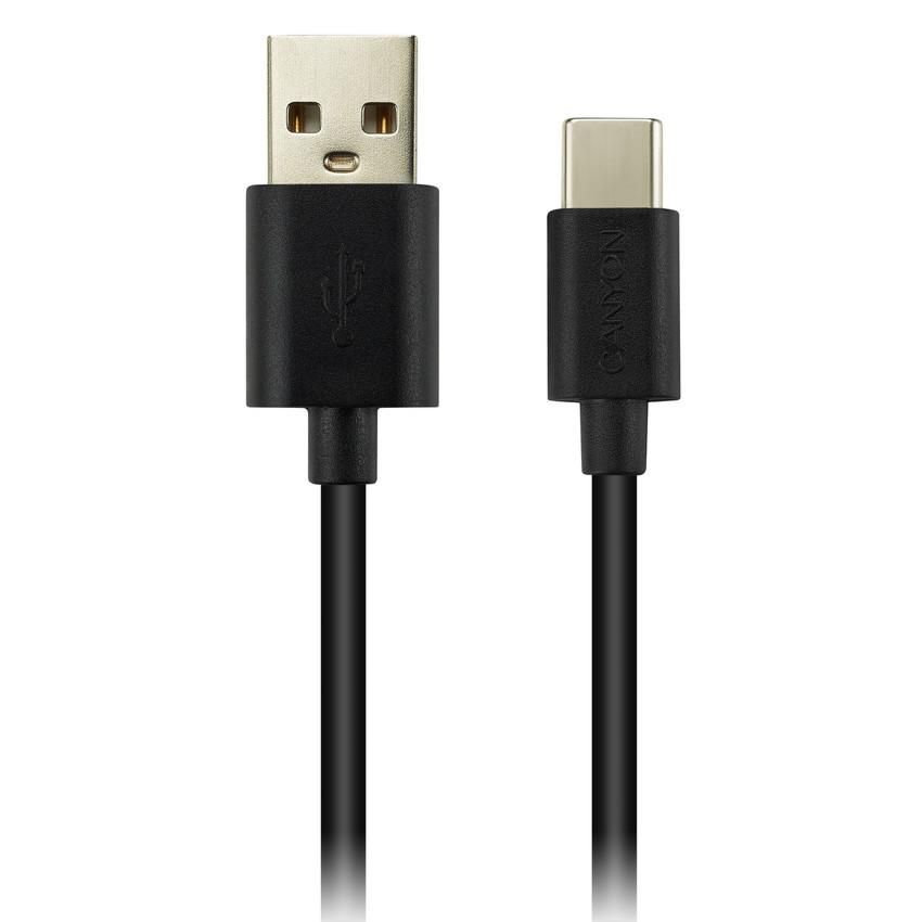 CANYON UC-2 Type C USB 2.0 standard cable, Power & Data output, 5V 1A, OD 3.2mm, PVC Jacket, 2m, black, 0.036kg_2