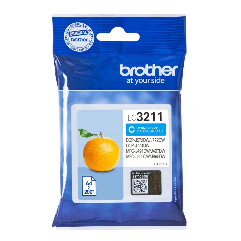 Cartus cerneala Brother LC3211C ,Albastru ,200 pagini ,Original (LC3211C) 