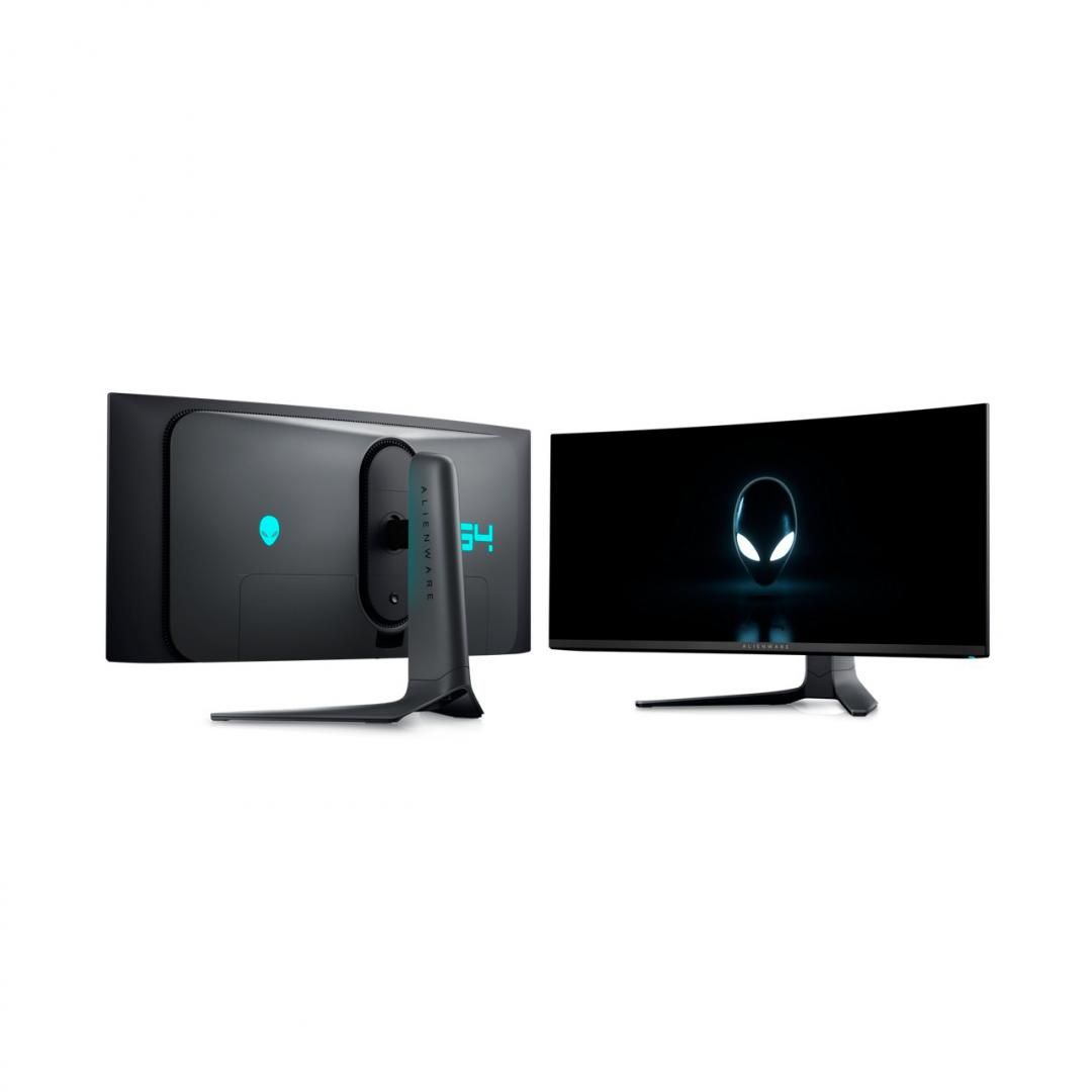 Monitor Dell Gaming Alienware 34'' AW3423DWF, 86.82 cm, Maximum preset resolution: DisplayPort: 3440 x 1440 at 165 Hz, HDMI: 3440 x 1440 at 100 Hz, Screen type Color Active Matrix, Panel technology QD OLED, Backlight OLED, Faceplate coating Anti reflection, Aspect ratio 21:9, Pixel per inch (PPI)_3