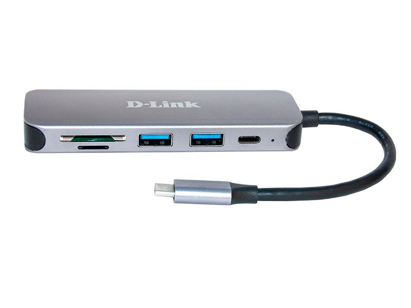 HUB extern D-LINK, porturi 2 x  SuperSpeed USB 3.0, 1 x USB-C (Thunderbolt 3) port with data sync, Dual-Slot SD/microSD/SDHC/SDXC Card Reader, conectare prin USB Type C, cablu 10 cm, metalic, argintiu  DUB-2325  (include TV 0.8lei)