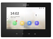 Monitor videointerfon WIFI 7inch color Hikvision DS-KH6320-LE1(B)LCD Resolution 1024 × 600, ROM 32 MB, RAM 128 MB, Audio compression standard G.711 U, G.711 A,Event capacity 200 alarm records,2 MB RAM reserved for events, Linked doorphone capacity 17 IP doorphones Max.Network interface 1 RJ-45