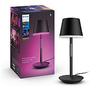 Lampa LED RGB Philips Hue Go, Bluetooth, cu acumulator, 6W, 530 lm, lumina alba si color (2000-6500K), IP20, 35cm, Metal, Negru_2