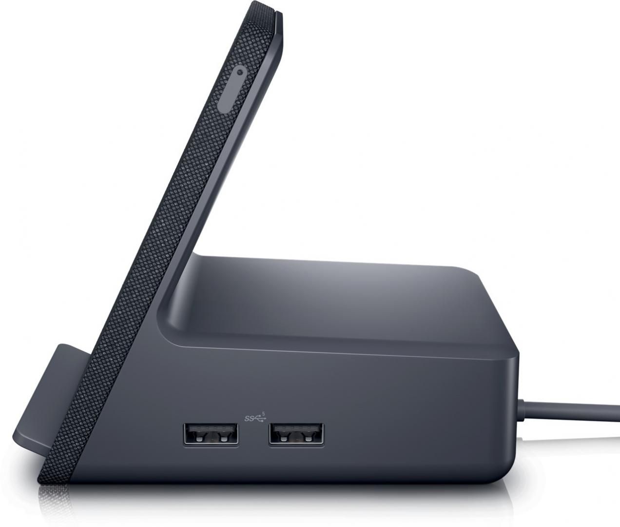 Dell Dual Charge Dock HD22Q, Wireless Qi v1.3 charging for mobile devices, Ports: Video ports: 1 x HDMI 2.1 port (rear), 1 x DisplayPort 1.4 port (rear), Network ports: 1 x RJ45 Ethernet port (rear), USB ports: 2 x USB 3.2 Gen 1 ports (rear), 2 x USB 3.2 Gen 1 ports (right), 1 x USB 3.2 Gen 2 Type-C_6