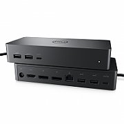 Dell Universal Dock UD22, MAX RESOLUTION: 5K @ 60Hz with HBR3 systems supporting Display Stream Compression, VIDEO INTERFACES: 1 x HDMI 2.0, 2 x DP 1.2, 1 x USB-C 3.2 Gen2 with DisplayPort 1.4 Alt Mode, USB PORTS: USB-A: 4 x USB 3.2 Gen 2 (1 with PowerShare); USB-C: 1 x USB 3.2 Gen 2 with_3