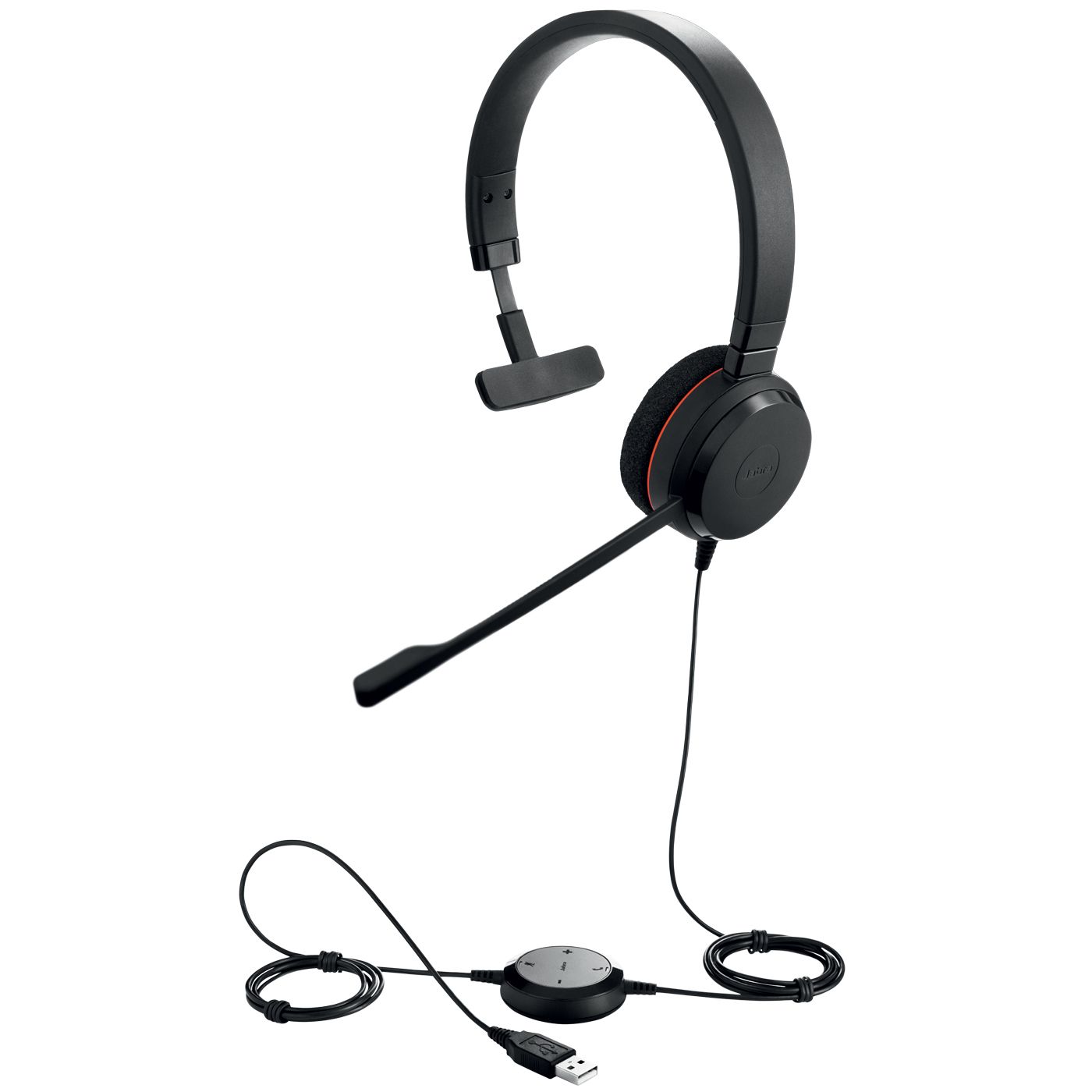 JABRA EVOLVE 20 MS Mono USB Headband Noise cancelling USB connector with mute-button and volume control on the cord_2