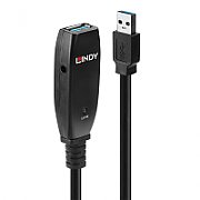 Cablu Lindy 15m USB 3.0 Active Extension Slim, negru_1