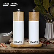  SET OF 2 MODERN SALT & PEPPER GRINDERS, 16 CM + BASE