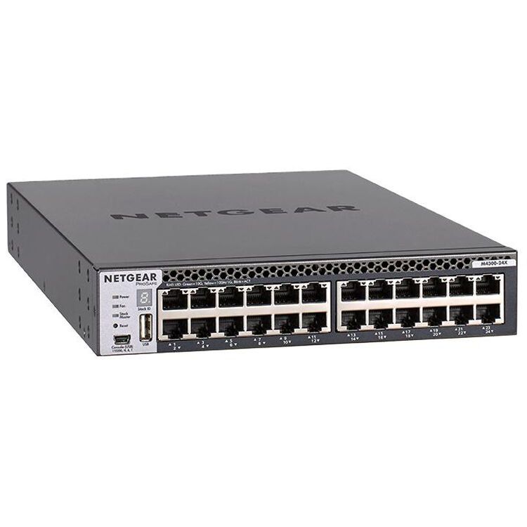 Switch NetGear XSM4324CS-100NES, 24 porturi 100 / 1000 / 10000 MBs