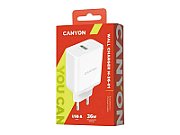 CANYON H-36-01, QC3.0 36W WALL Charger with 1-USB A   Input: 100V-240V, Output:  USB-A:QC3.0 36W (5V3A/9V3.0A/12V3.0A),  Eu plug  , Over- Voltage ,  over-heated, over-current and short circuit protection Compliant with CE RoHs,ERP.Size:90*46*27.5mm, 71g, Whi_1