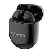 CANYON TWS-6, Bluetooth headset, with microphone, BT V5.3 JL 6976D4, Frequence Response:20Hz-20kHz, battery EarBud 30mAh*2+Charging Case 400mAh, type-C cable length 0.24m, Size: 64*48*26mm, 0.040kg, Black_1