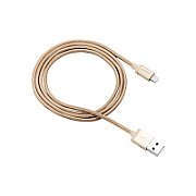 CANYON MFI-3 Charge & Sync MFI braided cable with metalic shell, USB to lightning, certified by Apple, 1m, 0.28mm, Golden_1