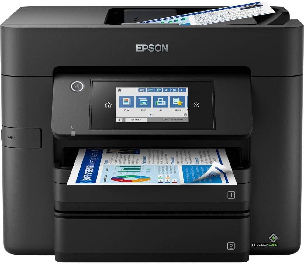 Imprimanta multifunctionala inkjet color Epson WF-4830DTWF, A4, duplex, ADF, USB 2.0, Wi-Fi, 25 ppm negru, 25 ppm color