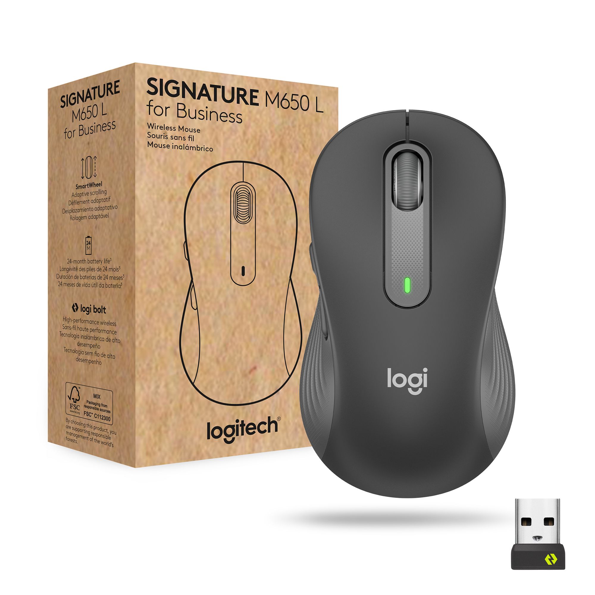 LOGITECH Signature M650 L Wireless Mouse for Business - GRAPHITE - BT  - EMEA - M650 L B2B_3