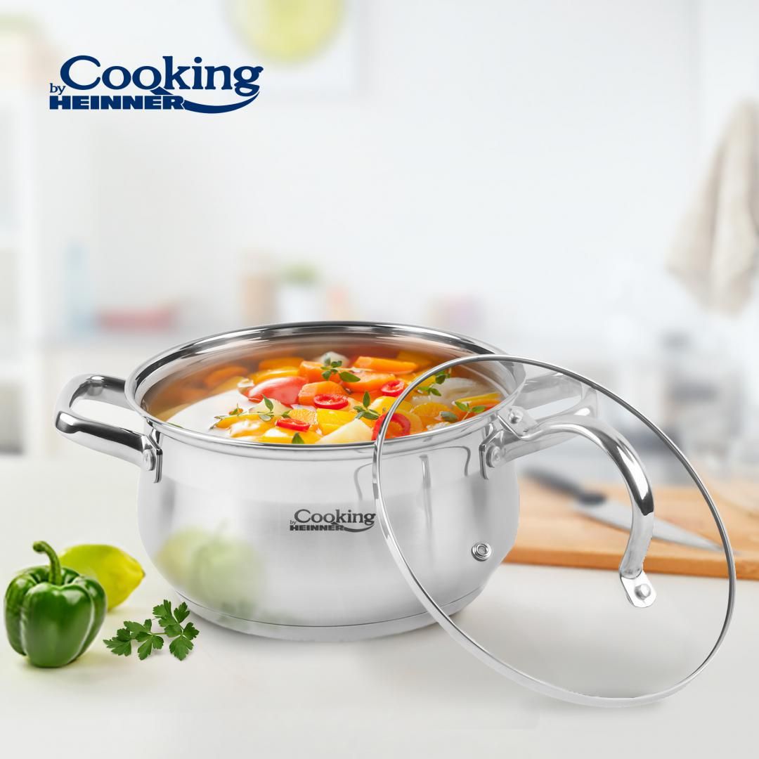  STAINLESS STEEL POT+LID 20 X 11.5 CM, 3.6 L, AMIRA
Material: stainless steel + heat-resistant lid
Capsulaed base in 5 layers
Induction base 