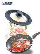 CAPAC STICLA CU MARGINE DIN SILICON AJUSTABILA PE 3 DIMENSIUNI 28/30/32 CM, GRI, COOKING BY HEINNER