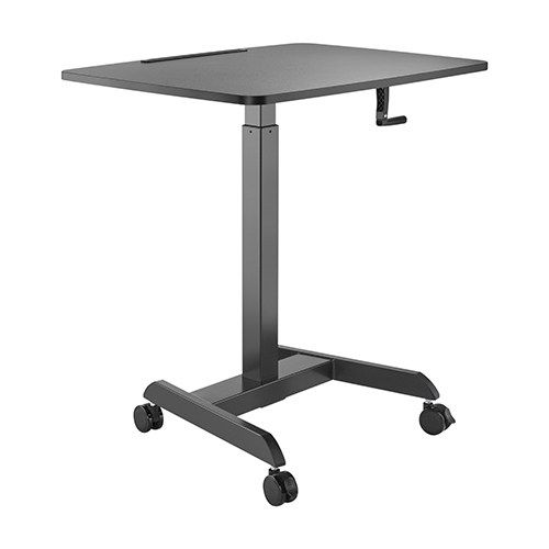 Workstation Blackmount FWS08-4 reglabil in inaltine, pe roti, Negru