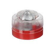 Honeywell Flash cu lentila transparentaTensiune de operare: 12 - 29 V DC Consum: 26 mA @ 29 V dc Rata flash: 0.5 Hz Culoare LED: alb Lentila: PC transparenta Carcasa: PC-ABS rosu Grad protectie: IP21C Certificare: EN54-23 Temperatura de functionare: intre -25°C si +70°C Umiditate: 93% ±3%