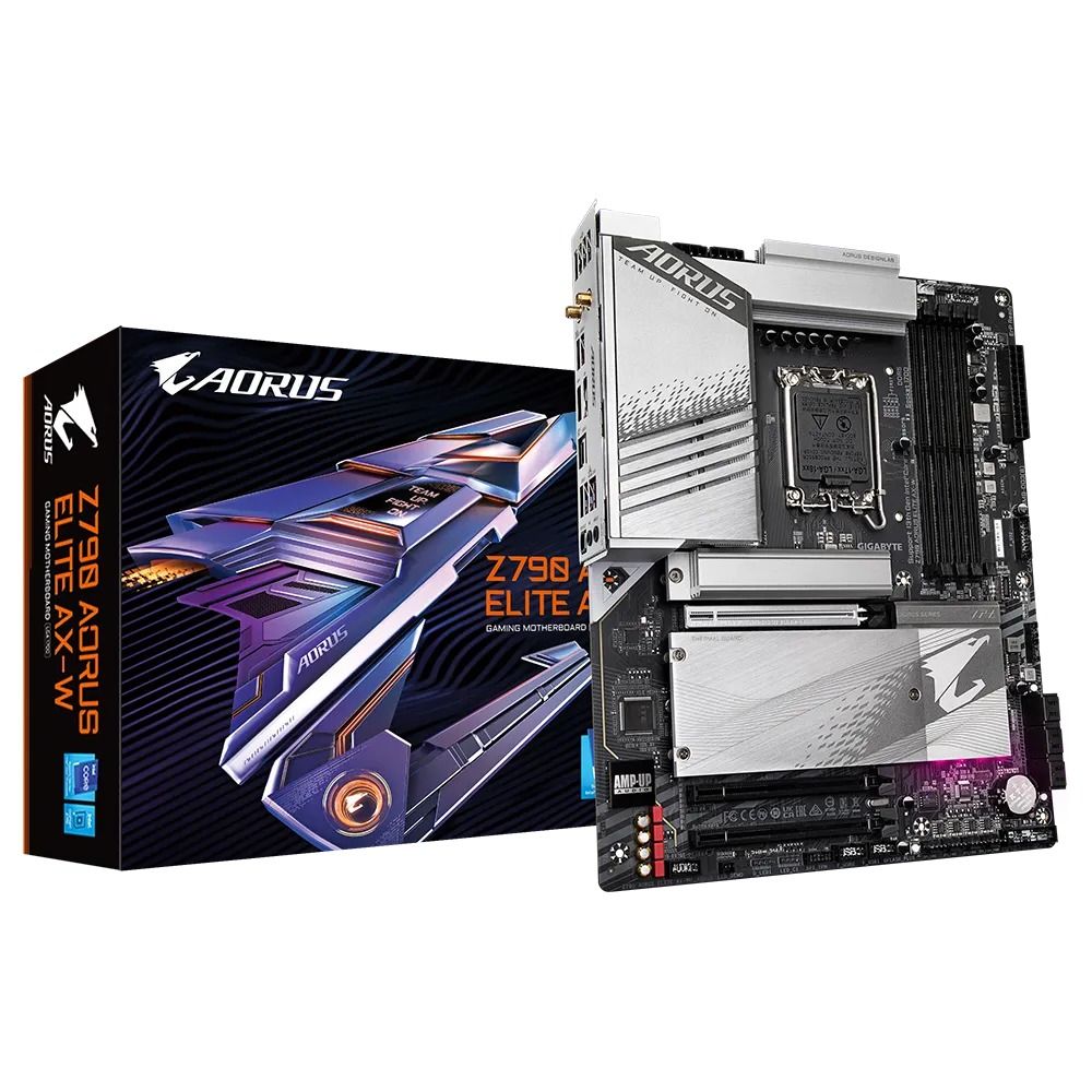 Placa de baza Gigabyte Z790 AORUS ELITE AX-W, LGA1700, 4X DDR5,1X HDMI, 1X DisplayPort, WI-FI 6E, 3X pcie x16, 4xM.2, 6Xsata 6gbps, ATX_2