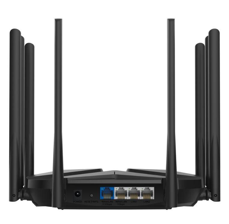 ROUTER MERCUSYS wireless 6000Mbps, 3 porturi LAN Gigabit, 1 port WAN 2.5 Gigabit, Dual Band AX6000 8 x antene externa, Wi-Fi 6, 