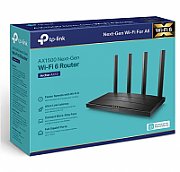 TP-LINK Wireless Router AX1500 WI-FI6, DUAL-BAND, ARCHER AX12; Standarde wireless: IEEE 802.11ax/ac/n/a 5 GHz, IEEE 802.11n/b/g 2.4 GHz, viteze wireless: 5 GHz: 1201 Mbps (802.11ax) 2.4 GHz: 300 Mbps (802.11n), 4 x antene fixe, mod router, mod access point, interfata: 1× port WAN Gigabit, 3× porturi_3