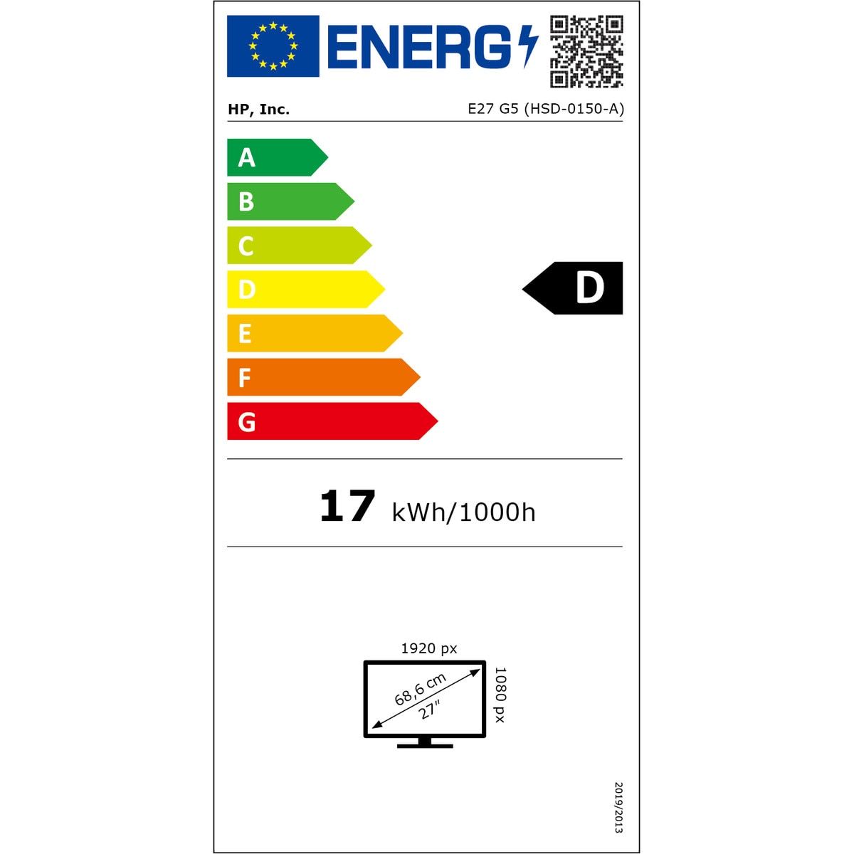 HP E27 G5 27inch FHD Monitor 1920x1080 16:9 HDMI DP 3y_2