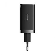 INCARCATOR RETEA Baseus GaN5 PRO, Quick Charge 65W, 2 x USB Type-C Output 5V/3A, 1 x USB, include cablu USB Type-C la USB Type-C 100W lungime 1m, negru 