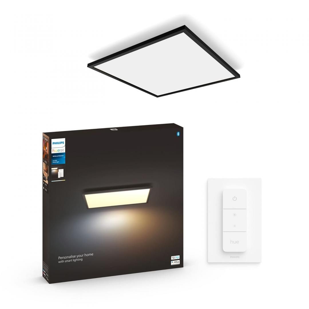 Panou LED Philips Hue Aurelle SQ, Bluetooth, 39W, 3750 lm, lumina alba (2200-6500K), IP20, 60cm, Aluminiu, Negru, Intrerupator cu variator inclus_3