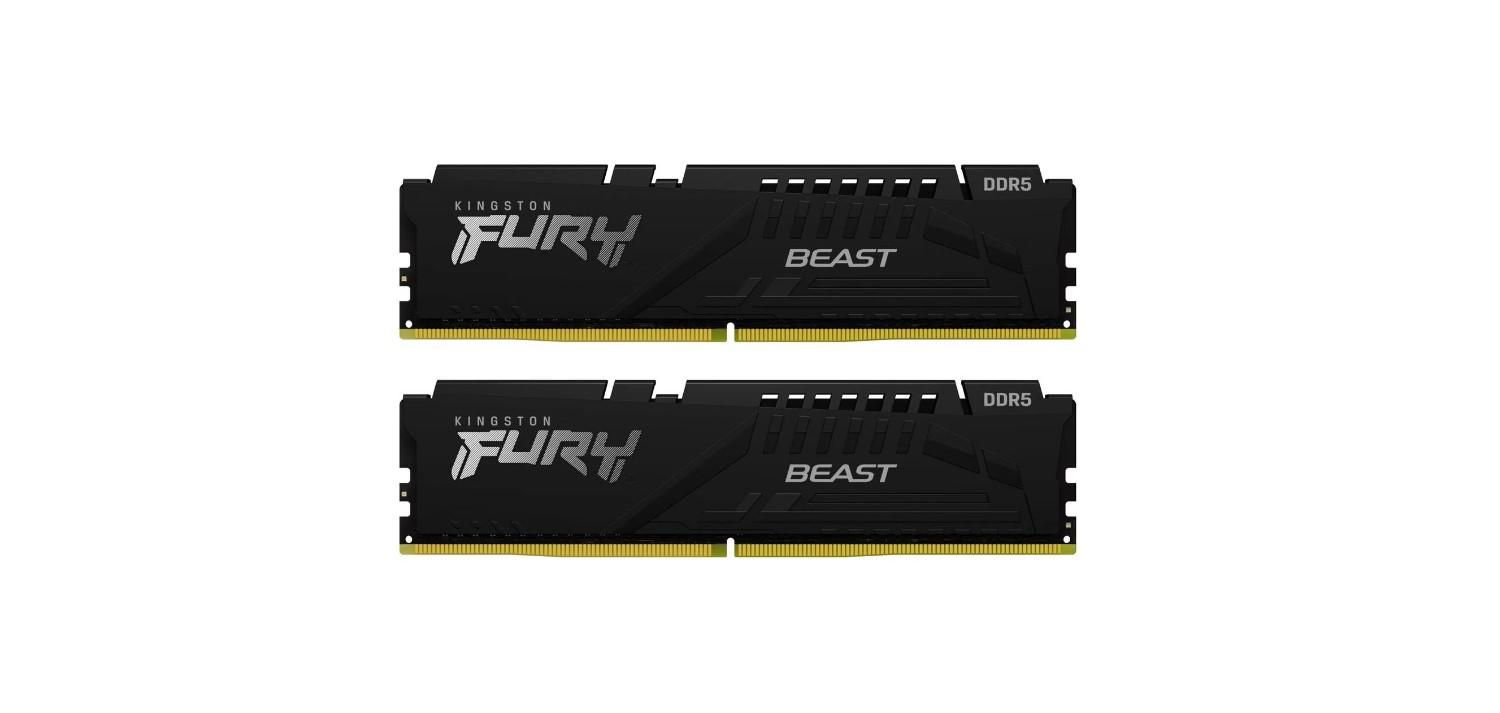 Memorie RAM Kingston, DIMM, DDR5, 64GB, 5600MHz, CL36, 1.35V, FURY Beast Black, Kit of 2_2