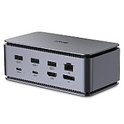 Docking station Lindy, interfete: USB-C la 6x USB-A/ 1x USB-C/1x RJ45/ 1x DisplayPort/1x HDMI/ 1x SD & 1x Micro SD/ 1x 3,5 mm/ 1x USB-C PD(power delivery), latime de banda 10Gbps, 10/100/1000 Mbps, rezolutie maxima (intrare) 7680x4320@60Hz, rezolutie maxima (iesire): un singur display 7680x4320_1