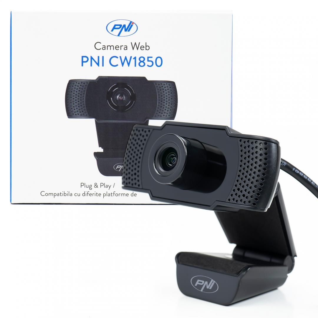 Camera Web PNI CW1850 Full HD 1080P 2MP, USB, clip-on, microfon stereo incorporat, Senzor:  CMOS 1/3