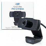 Camera Web PNI CW1850 Full HD 1080P 2MP, USB, clip-on, microfon stereo incorporat, Senzor:  CMOS 1/3