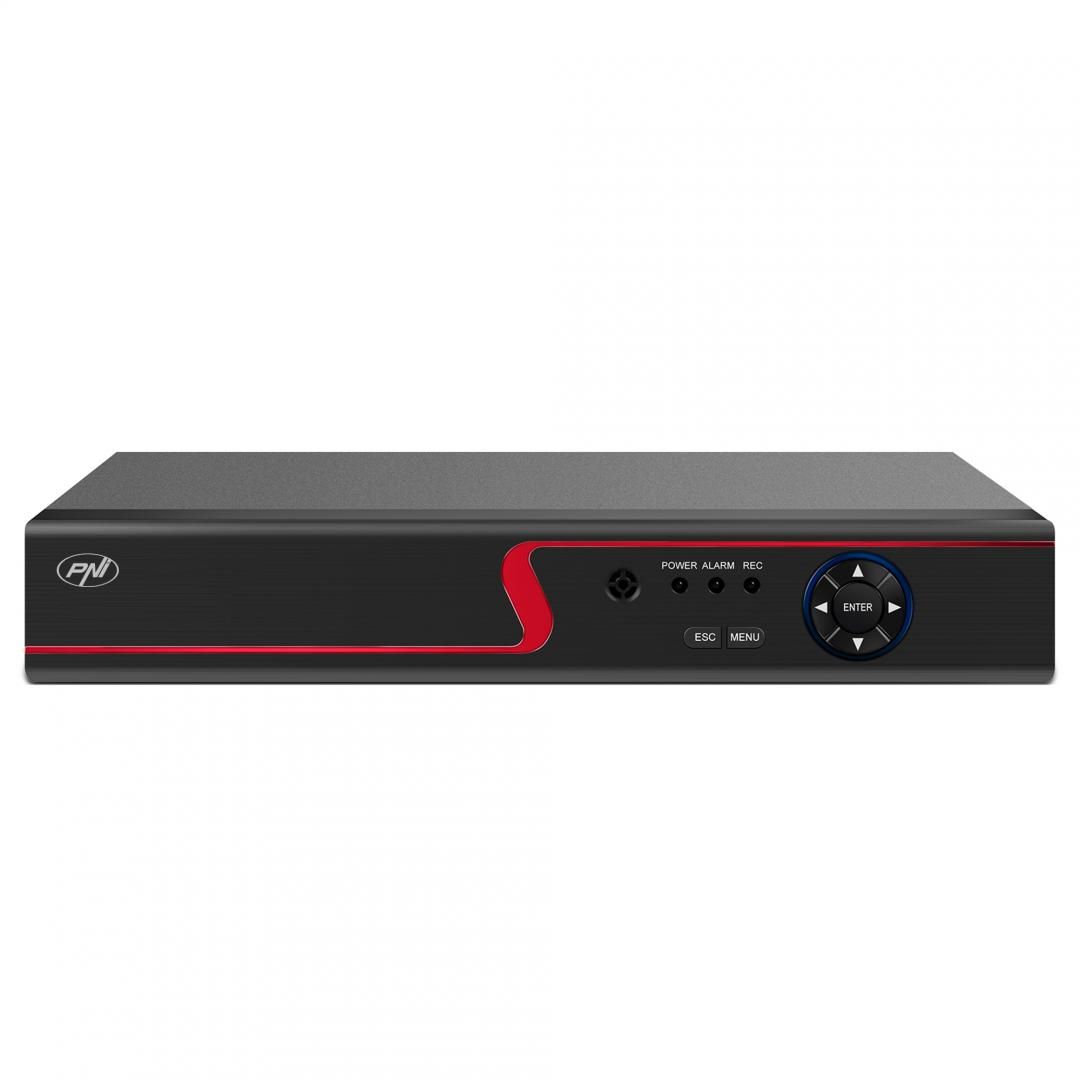 DVR / NVR PNI House H814 - 16 canale IP full HD 1080P sau 4 canale analogice 5MP, Numar canale video: 4 canale, Compresie video: H.265, rEZOLUTIE: Analog: 4 x 5MP IP: 16 x 1080P / 8 x 5MP Hibrid: 4 x 5MP + 2 x IP 1080P, IESIRE: 1080P(VGA) / 1080P(HDMI), sTOCARE: maxim 1 x 14 TB HDD (nu este inclus)_4