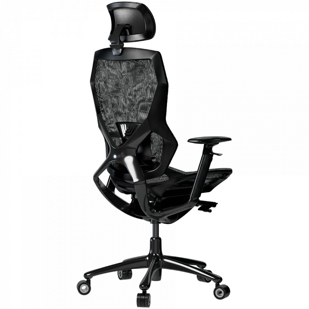 LORGAR Grace 855, Gaming chair, Mesh material, aluminium frame, multiblock mechanism, 3D armrests, 5 Star aluminium base, Class-4 gas lift, 60mm PU casters, Black_2