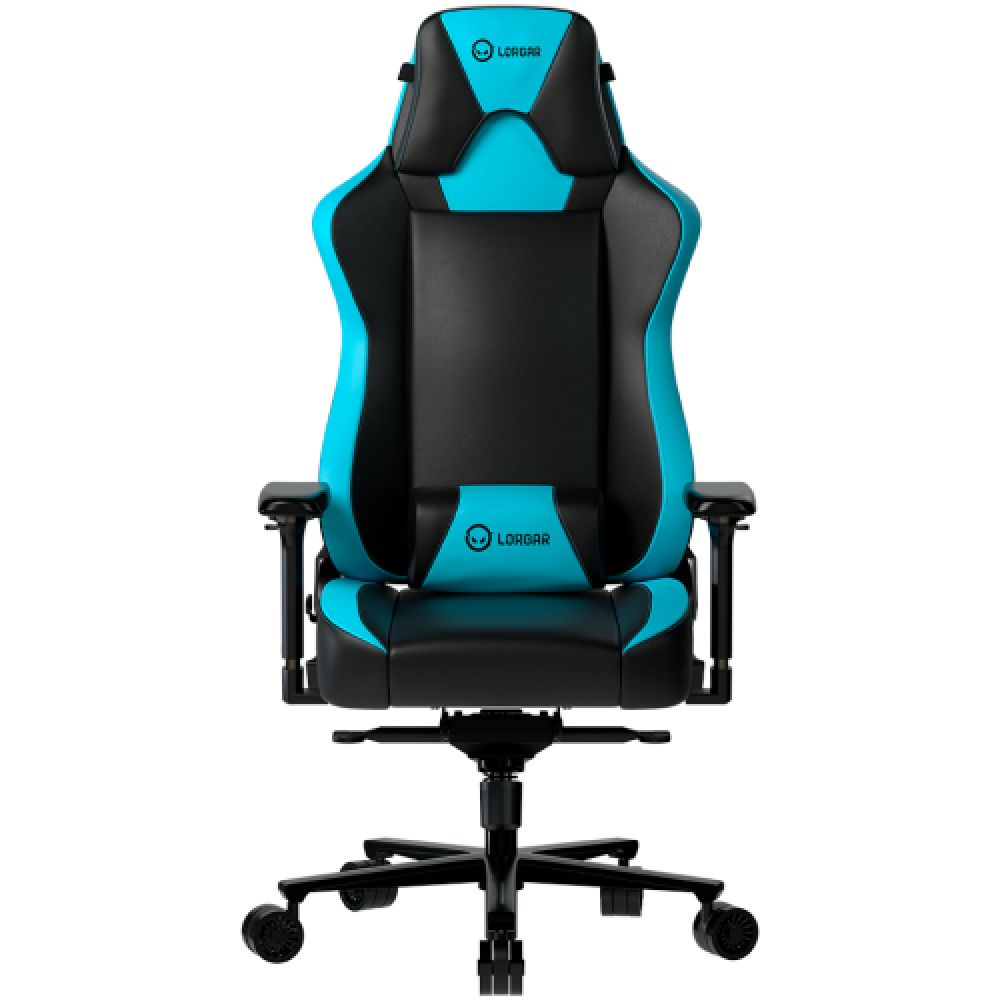 LORGAR Base 311, Gaming chair, PU eco-leather, 1.8 mm metal frame, multiblock mechanism, 4D armrests, 5 Star aluminium base, Class-4 gas lift, 75mm PU casters, Black + blue_2