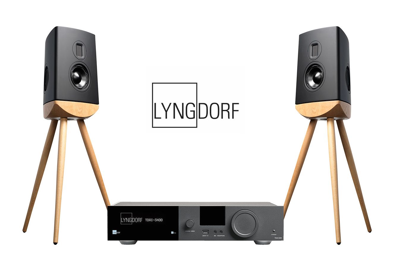 Sistem High-End cu boxe Lyngdorf CUE-100 si amplificator TDAI-3400