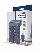 TASTATURA numerica  Gembird, USB, 18 taste, negru, 