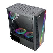 CARCASA SPACER - gaming, Middle Tower, ATX, fara sursa, sticla securizata, USB 2.0 x 2, USB 3.0 x 1, PSU shroud, black 