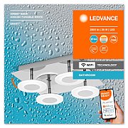 Plafoniera LED inteligenta pentru baie Ledvance SMART+ Wifi Orbis Square Wave 300, 26W, 2800 lm, lumina alba (3000-6500K), IP44, 300x93x300mm, metal, Argintiu_1