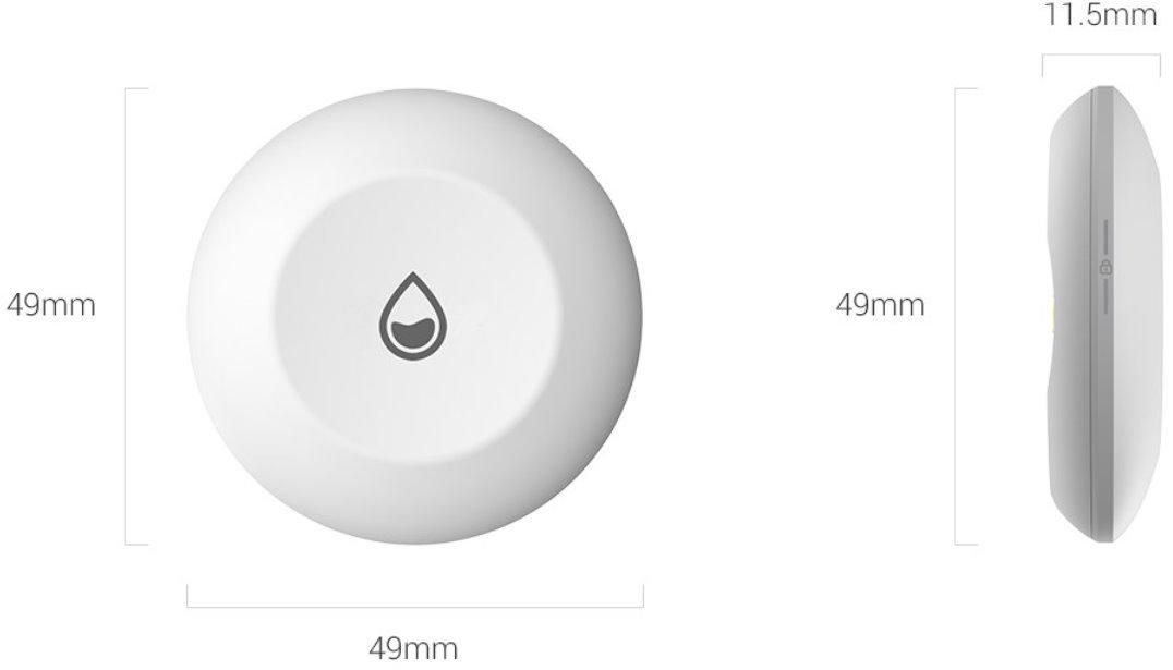 Ezviz Senzor de inundatie CS-T10C; Baterie: CR2032, Protocol: ZigBee 3.0, Frecventa Wireless: 2.4 GHz, Distanta comunicate: < 200m; Voltaj:3 VDC, IP67, Dimensiuni:49mm×11.5mm_2